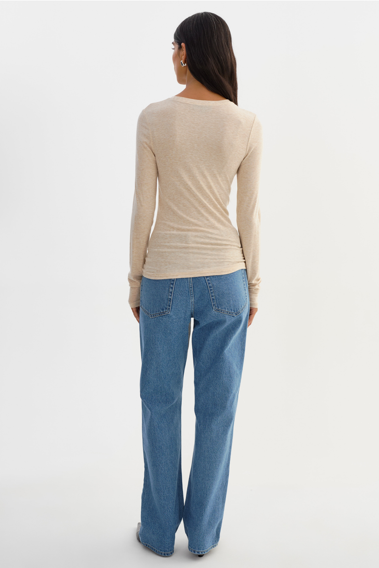 Medora | Long Sleeve Top, Alternate, color, Heather Beige