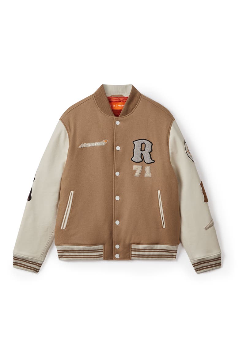 x McLaren Formula 1 Team Collection Wool Blend Bomber Jacket, Alternate, color, CAMEL
