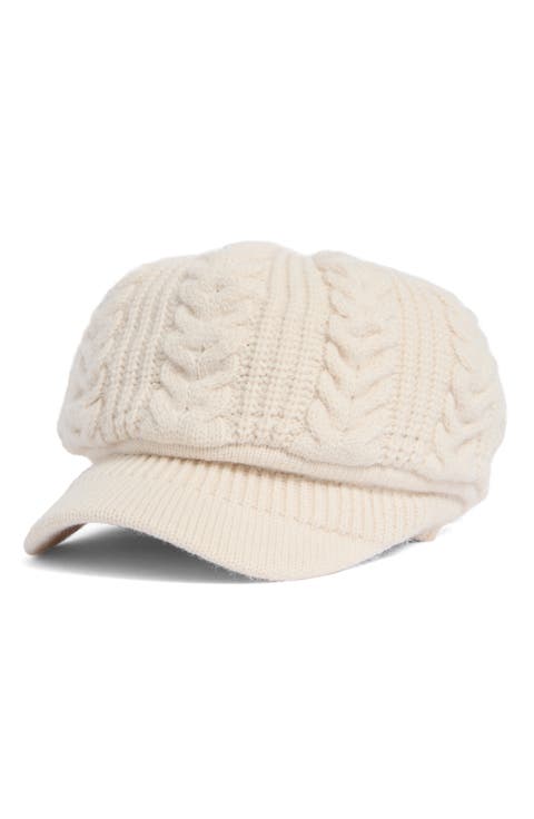 Slouchy Cable Knit Newsboy Cap