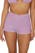 PQ SWIM Ella Stripe Terry Cover-Up Shorts