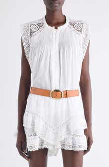 Isabel Marant Étoile Gresia Crochet Accent Cotton Button-Up Shirt