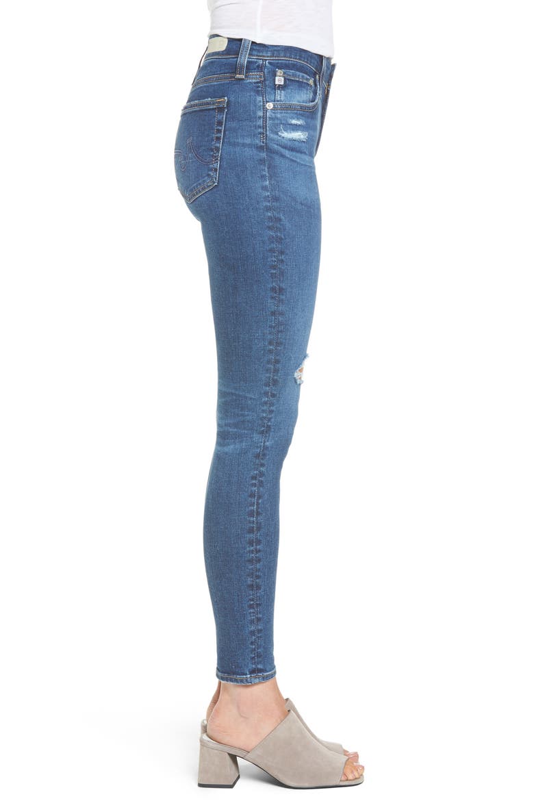 The Farrah High Waist Ankle Skinny Jeans, Alternate, color, 13 YEARS DAY BREAK DESTROYED