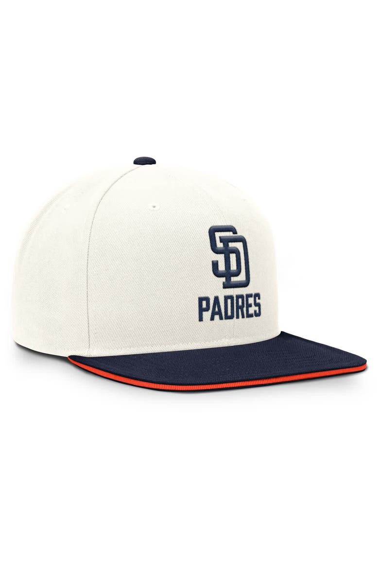 Men's Nike Cream/Navy San Diego Padres Cooperstown Pro Dri-FIT Snapback Hat, Alternate, color, Cream