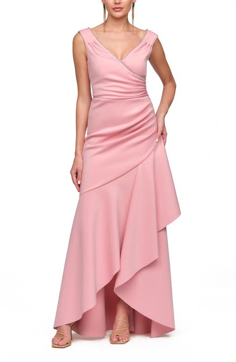 Marla Diamante Trim High Low Gown