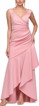 JS Collections Marla Diamante Trim High Low Gown