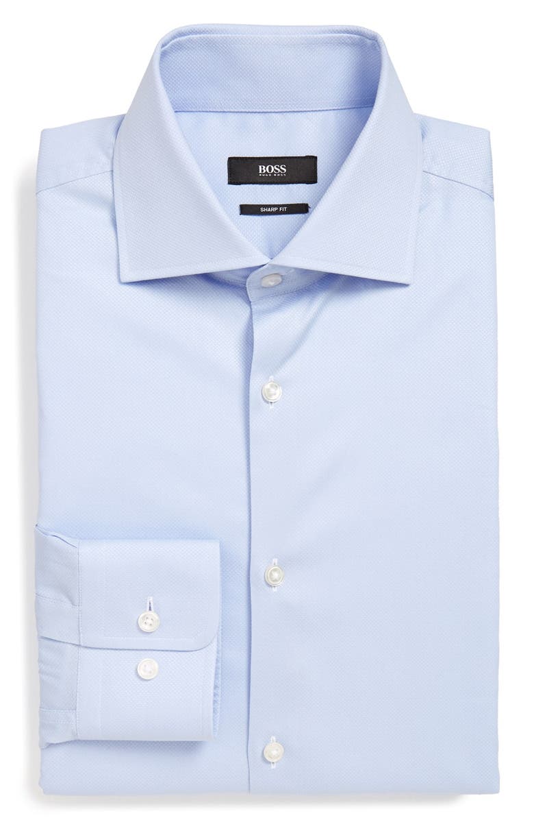boss sharp fit dress shirt BOSS Men's Kent Sharp Fit Cotton Dress Shirt - Black