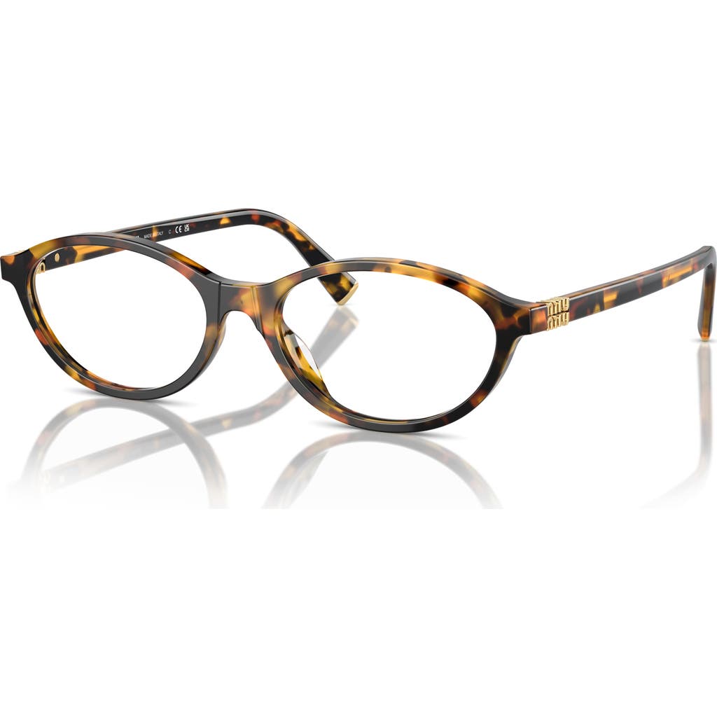 Miu Miu 54mm Oval Optical Glasses In Brown