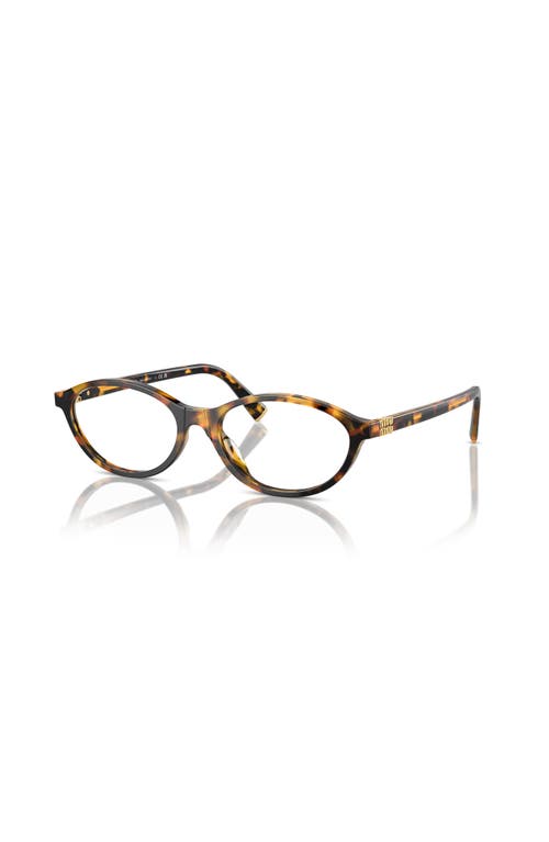 Miu Miu 52mm Oval Optical Glasses In Brown