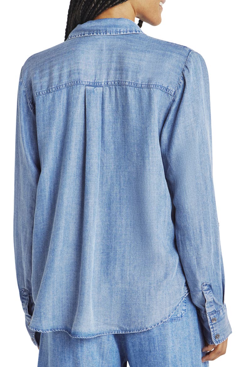 Reese Chambray Button-Up Shirt, Alternate, color, INDIGO