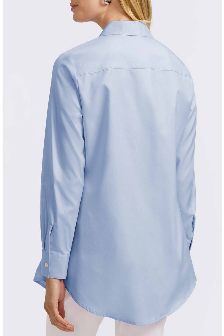 Cici Cotton Button-Up Tunic Shirt, Alternate, color, SOFT BLUE