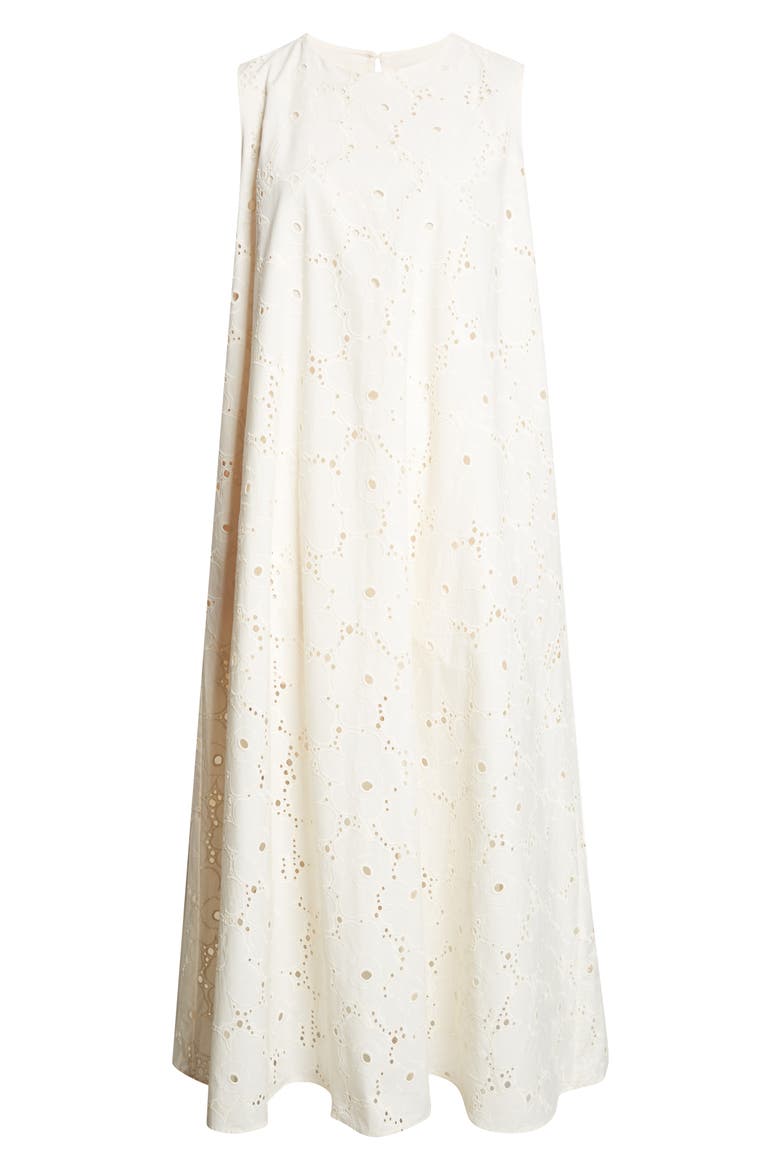 Alvariinsa Unikko Cotton Eyelet Maxi Dress, Alternate, color, OFF WHITE