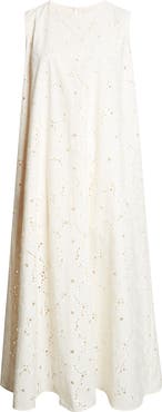 Marimekko Alvariinsa Unikko Cotton Eyelet Maxi Dress