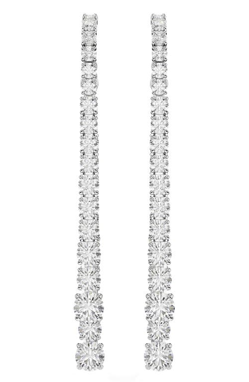 Swarovski Matrix Crystal Graduated Linear Drop Earrings In White