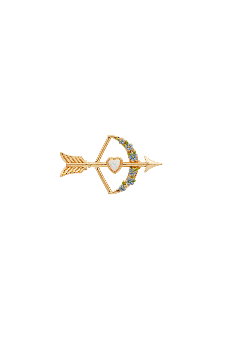 Cupids Bow & Arrow Brooch, Main, color, Gold