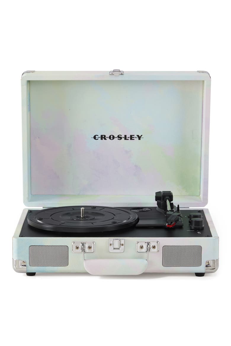 Cruiser Plus Bluetooth® Record Player, Main, color, GREEN WATERCOLOR