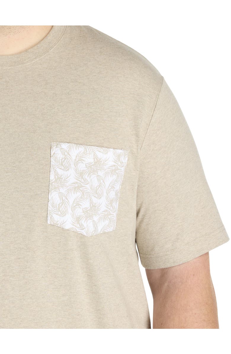 Harbor Bay by DXL Big & Tall Moisture-Wicking Printed Pocket T-Shirt, Alternate, color, Peyote Heather