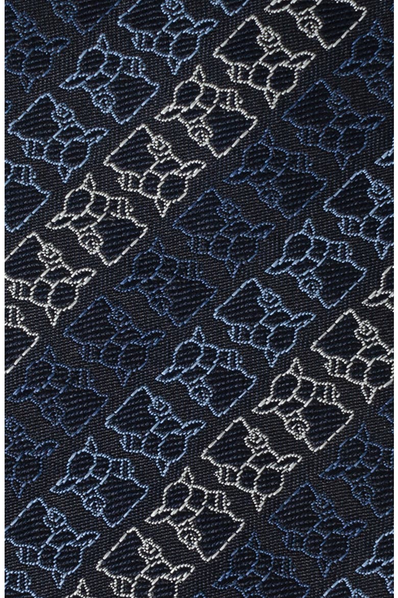 Grogu Outline Stripe Silk Blend Tie, Alternate, color, NAVY