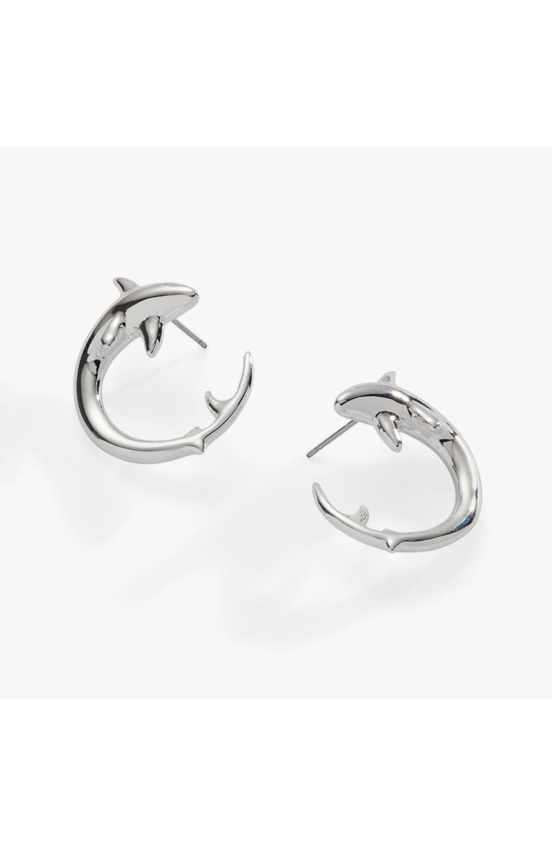 Alex and Ani Shark Hoop Earring, Main, color, 