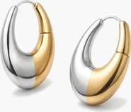 YOJ Charlotte x YOJ  Eclipse Midi Hoops in Two Tone