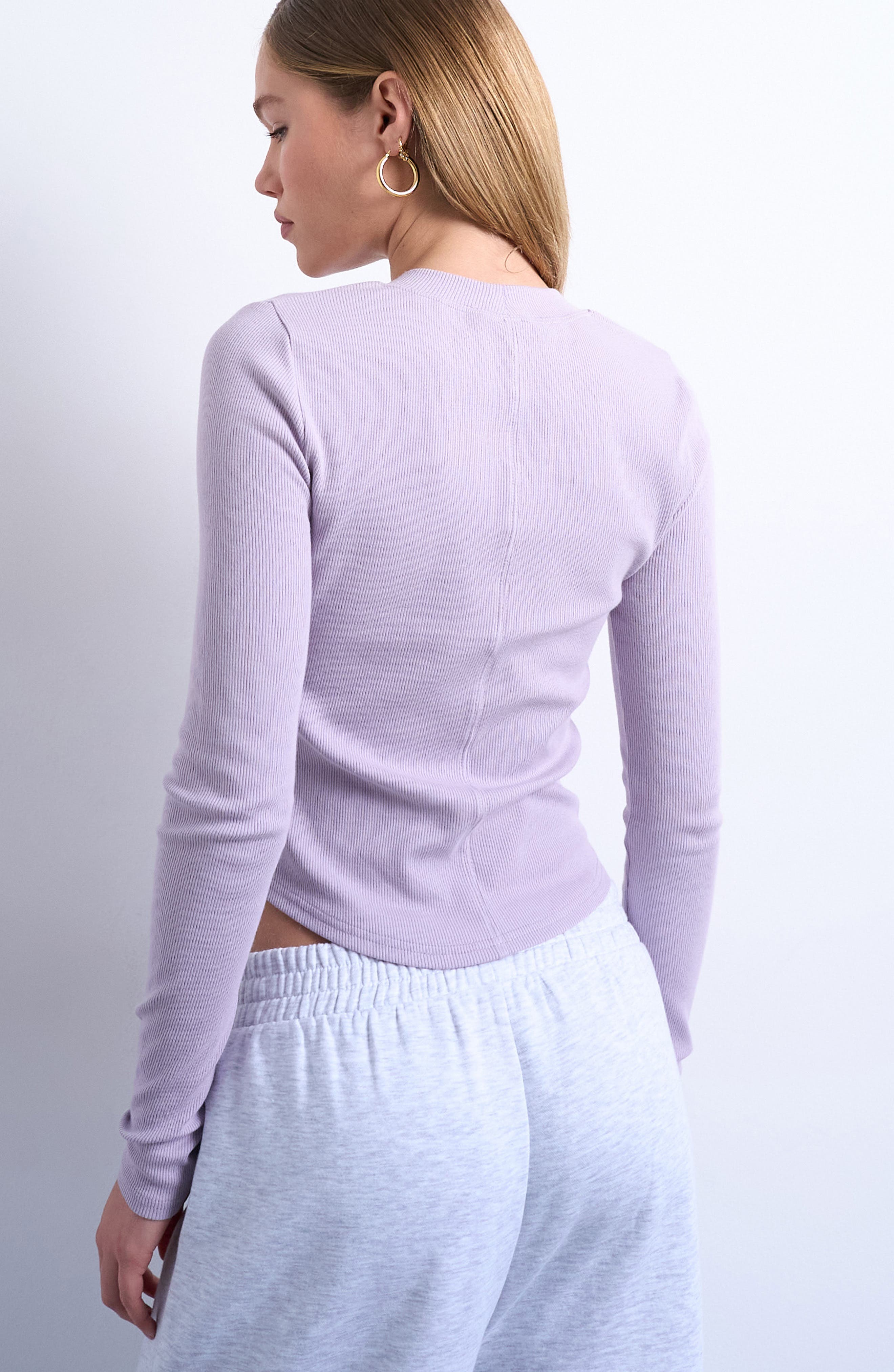 Long Sleeve Curve Hem Top - image 4