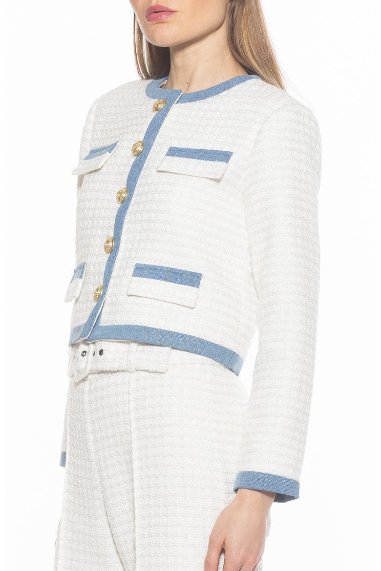 Rose Tweed Jacket, Alternate, color, IVORY DENIM