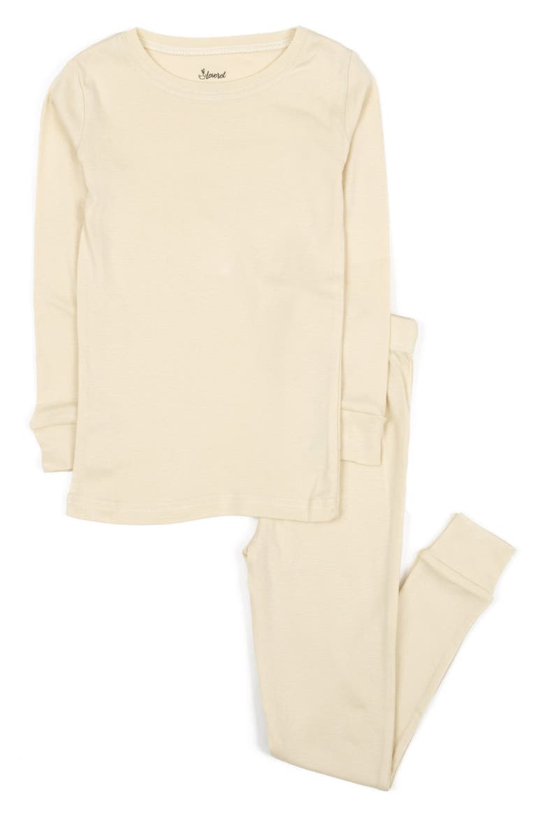 Cotton Two-Piece Pajamas, Stripes, Solids & Tie Dye, Main, color, WHITE