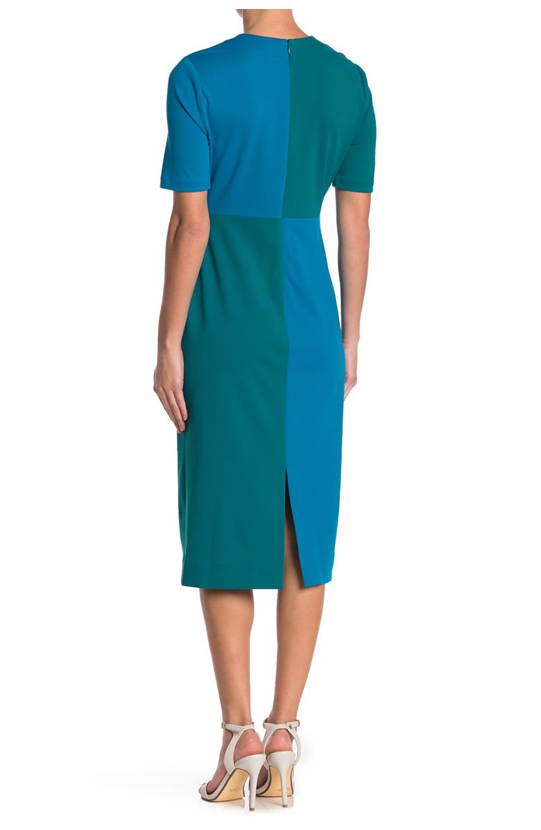 Diane von Furstenberg Davis Colorblock Midi Dress, Main, color, 
