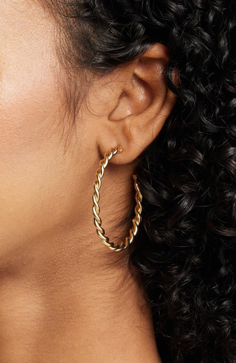 FRASIER STERLING Twisted Hoop Earrings, Alternate, color, Gold