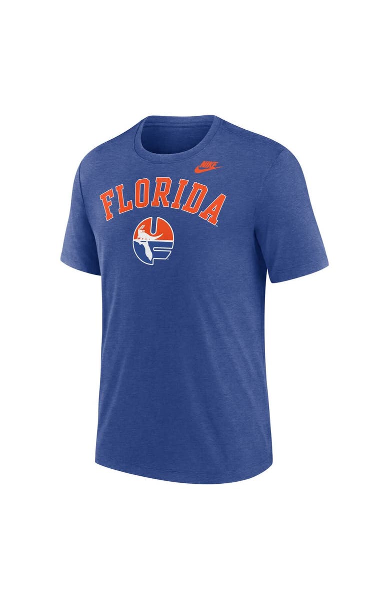 Nike Men's Nike Heather Royal Florida Gators Legacy Arch Tri-Blend T-Shirt, Alternate, color, Heather Royal