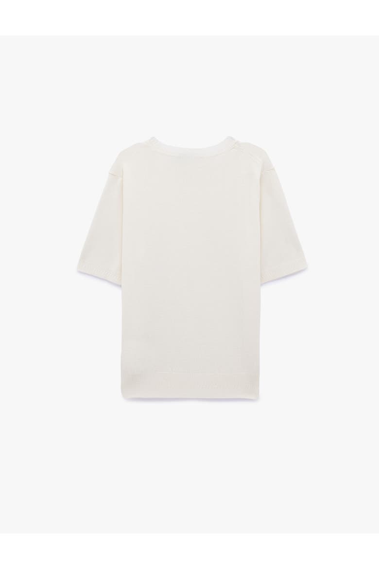Short Sleeve Knit T-Shirt, Alternate, color, ECRU