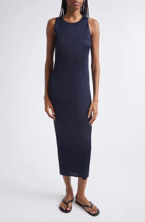 New Colorful Basics 4 Pleated Sleeveless Dress