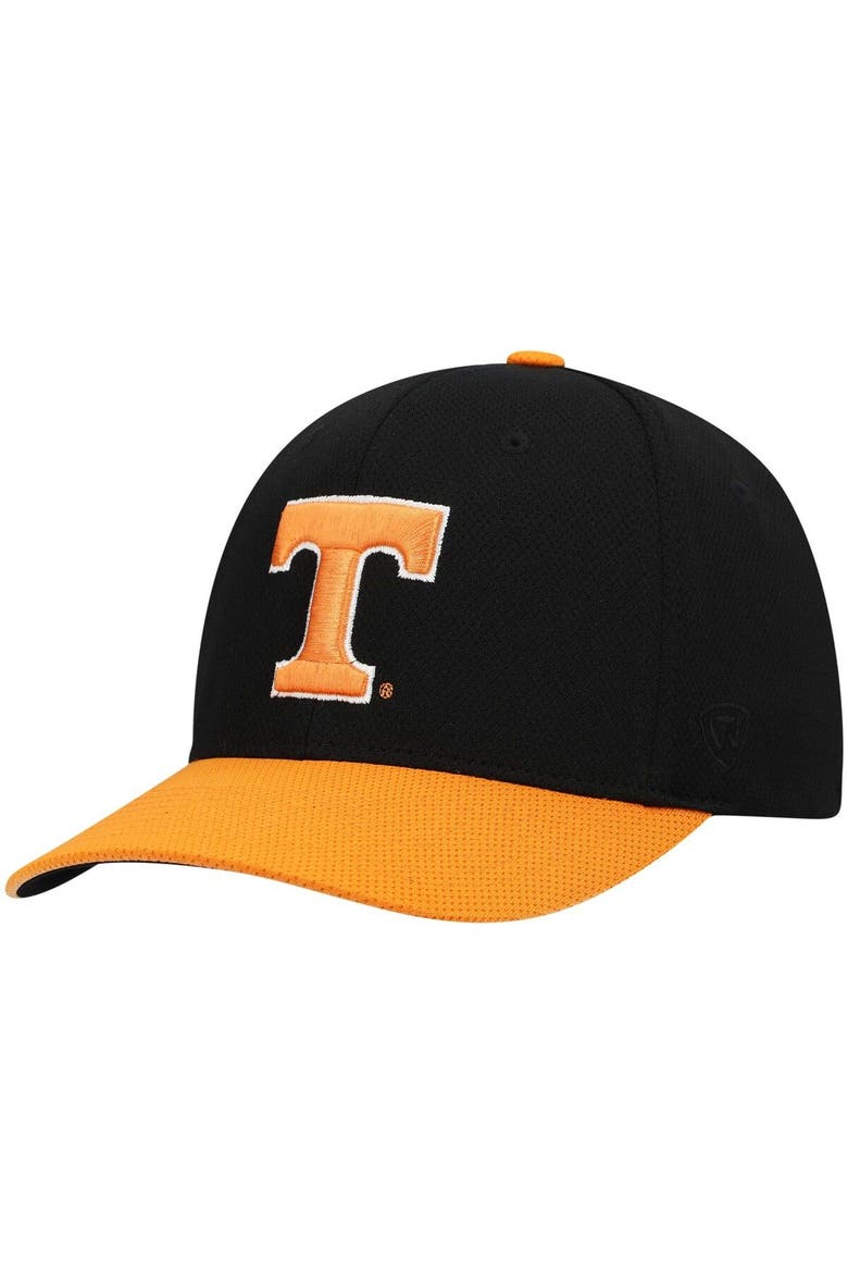Men's Top of the World Black/Tennessee Orange Tennessee Volunteers Two-Tone Reflex Hybrid Tech Flex Hat, Alternate, color, Black