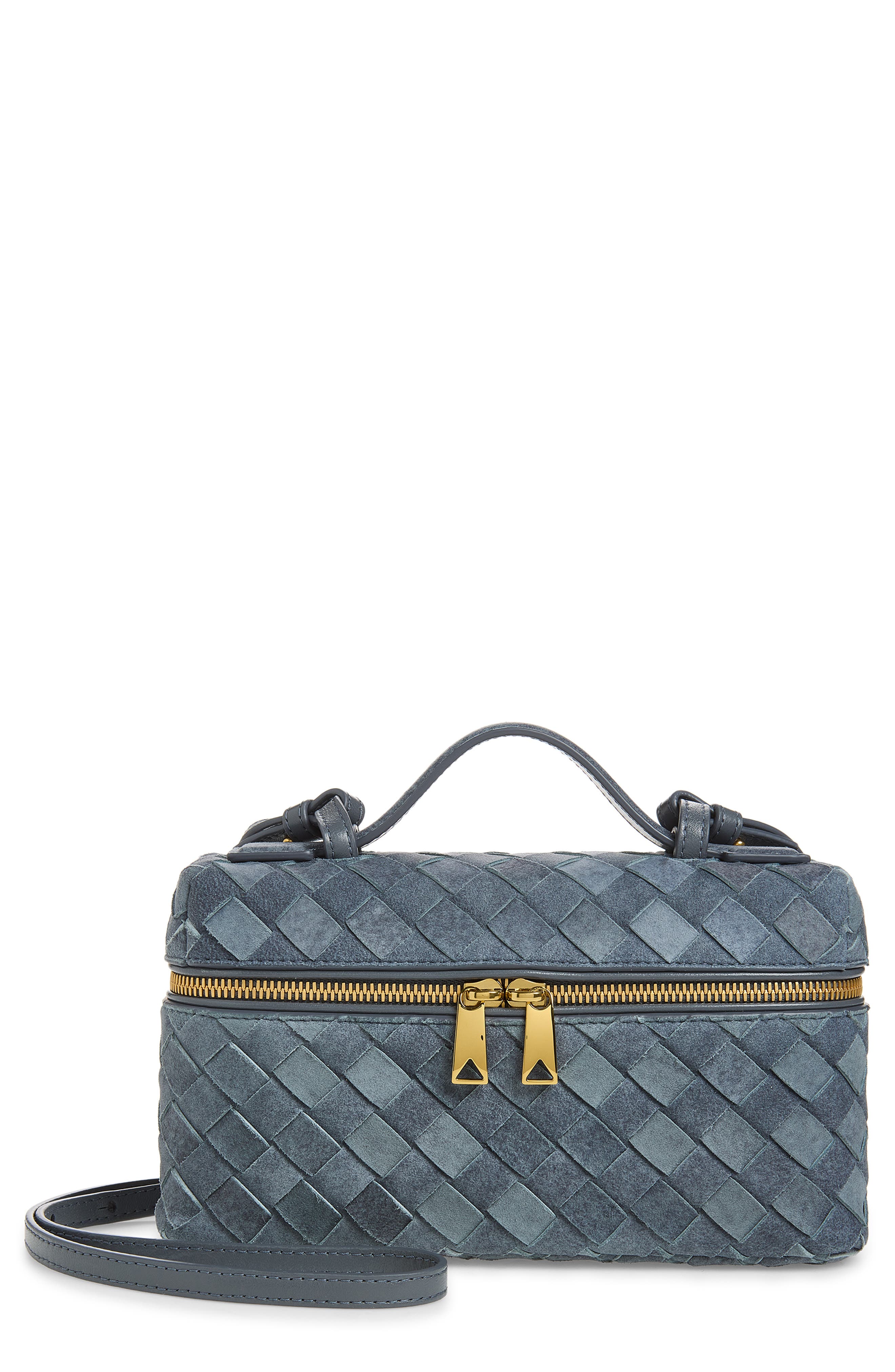 Bottega Veneta Bang Bang Suede Vanity Case Crossbody Bag, Main, color, 4549 Cloudy Ind-Mb