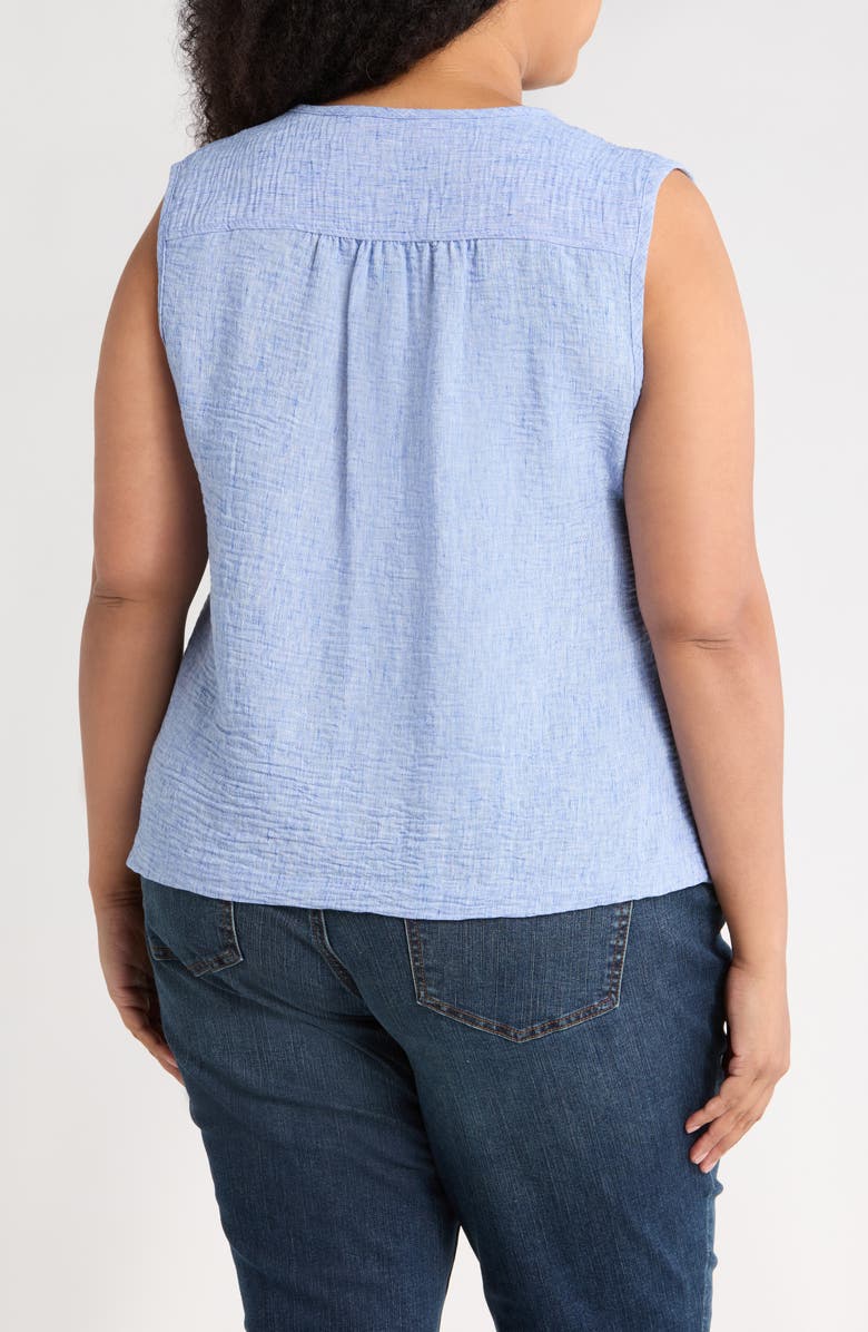 MAX STUDIO Crinkle Pintuck Top, Alternate, color, Chambray