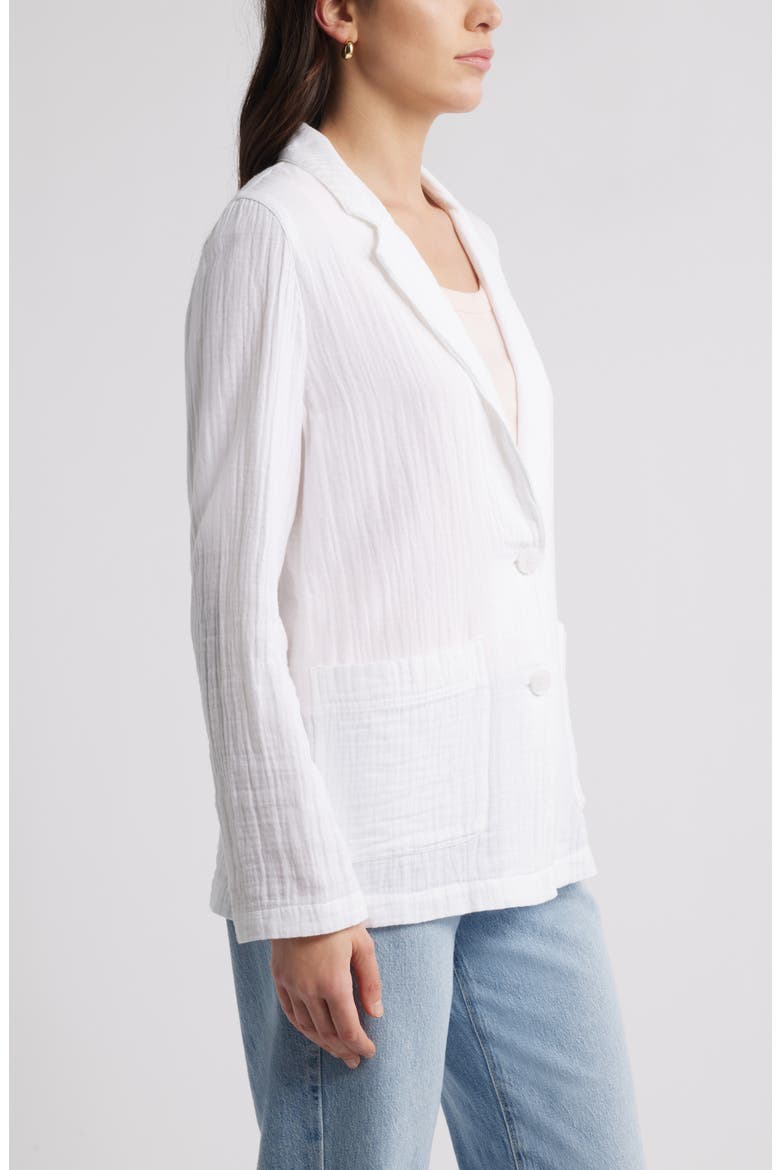 Cotton Gauze Blazer, Alternate, color, WHITE
