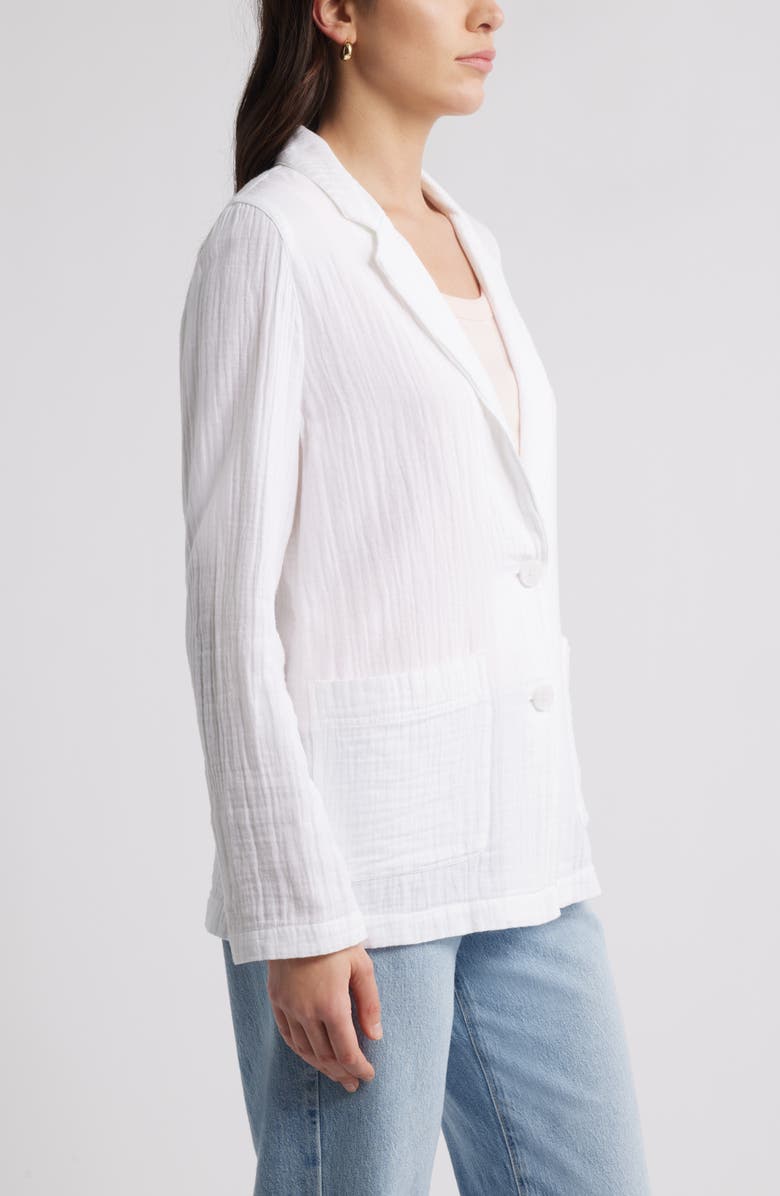 Caslon<sup>®</sup> Cotton Gauze Blazer, Alternate, color, White
