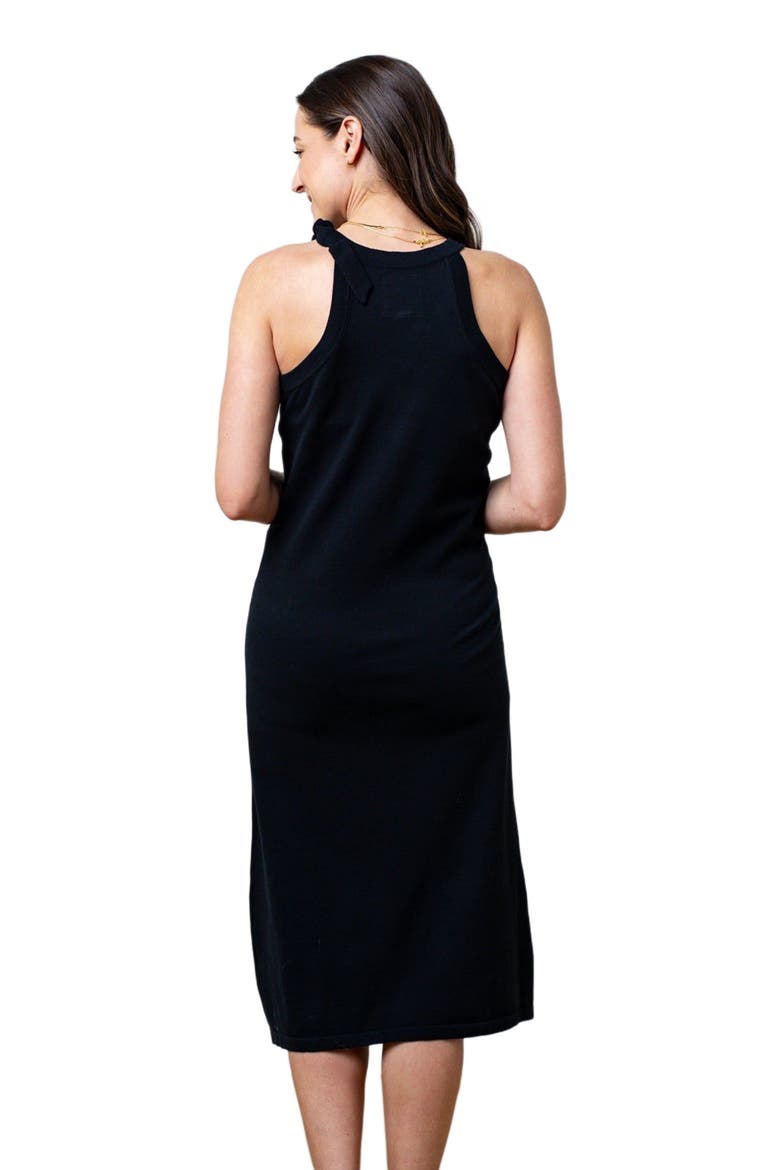 Womens' Halter Tie Sweater Dress, Alternate, color, Black