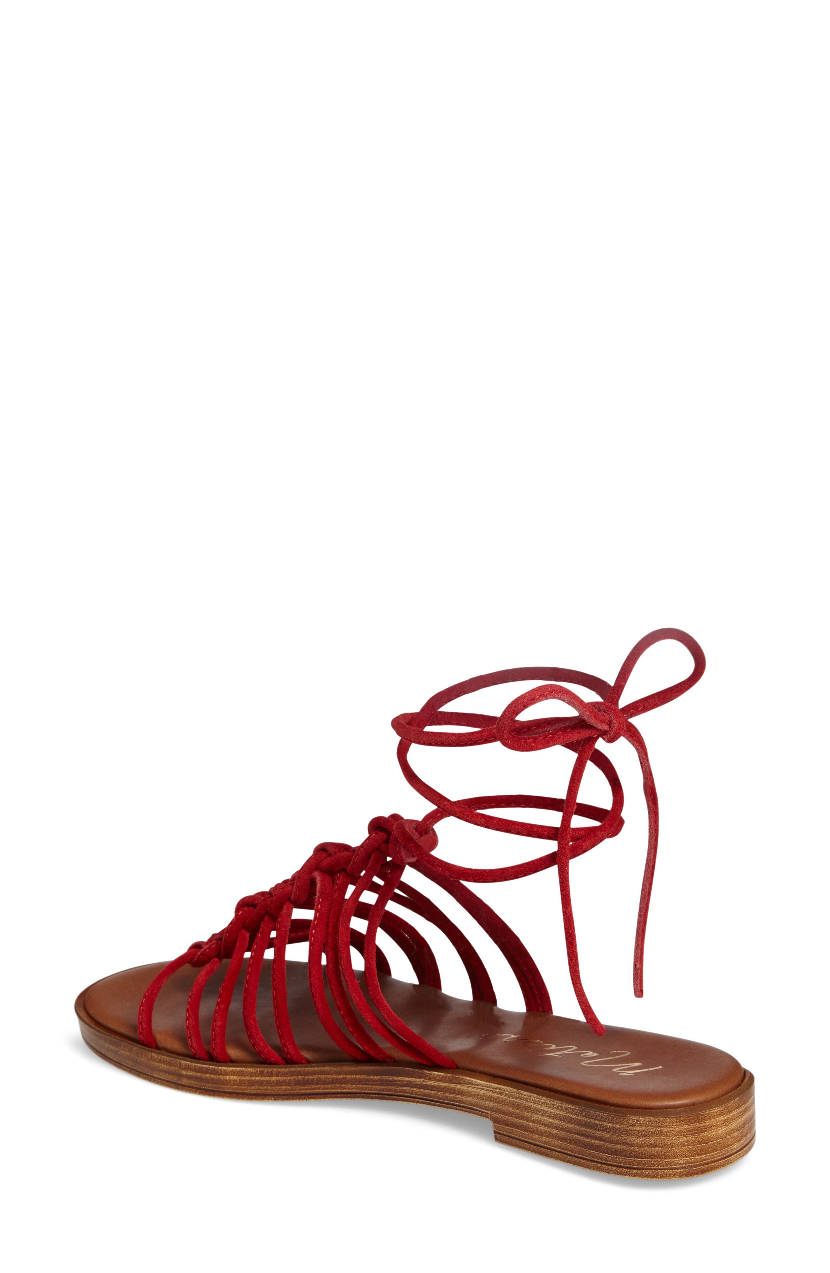 Origin Lace-Up Sandal, Alternate, color, RED SUEDE