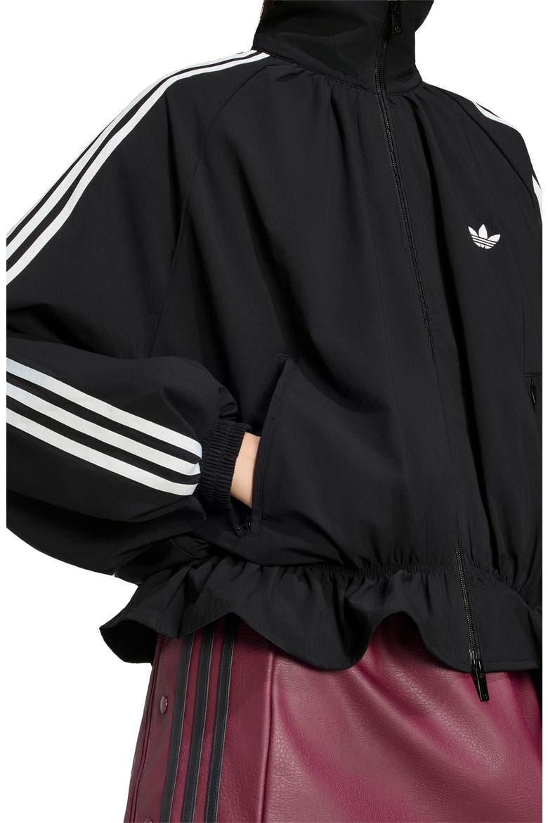 Blousy Oversized Track Top, Alternate, color, BLACK