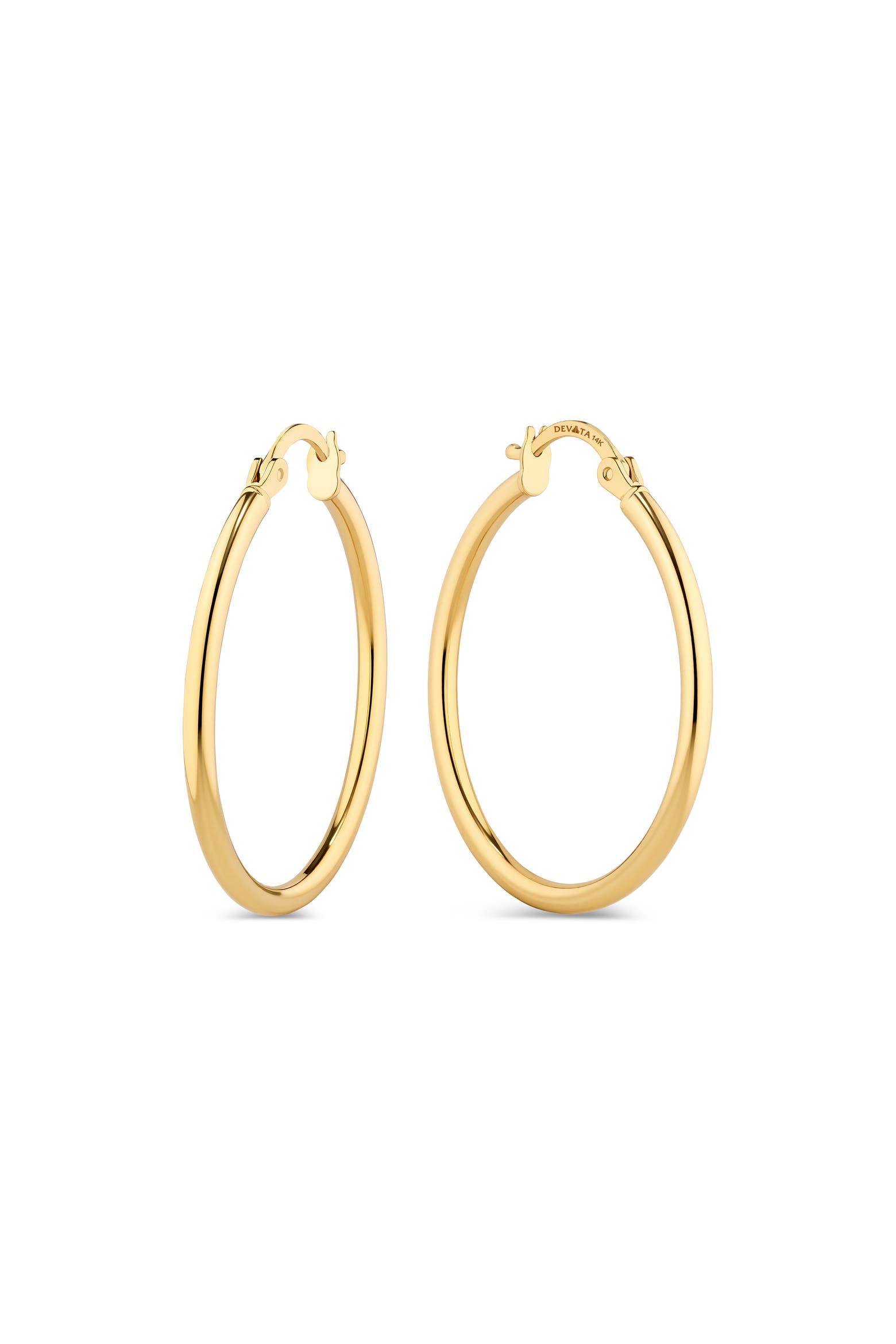 Devatea DEVATA Classic Hoop Earrings in 14K Gold,25mm (Women) | Nordstrom