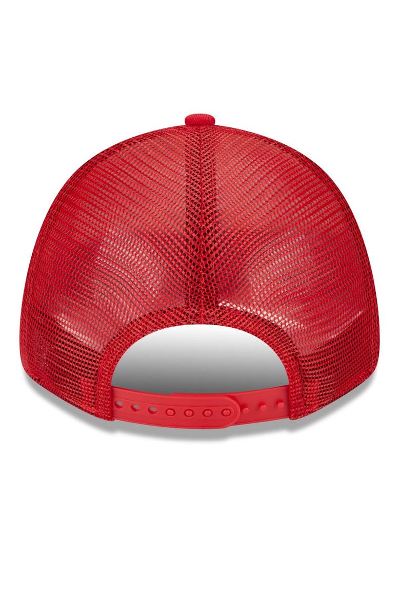 Men's New Era White/Red St. Louis Cardinals Team Stripe Trucker 9FORTY Snapback Hat, Alternate, color, White