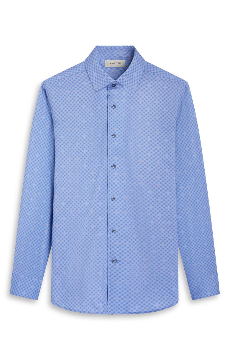 Bugatchi Devon OoohCotton<sup>®</sup> Dot Button-Up Shirt, Alternate, color, Air Blue