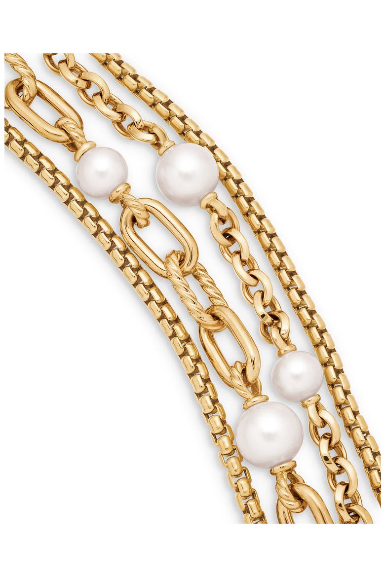 DY Madison® Pearl Multi Row Chain Necklace in 18K Yellow Gold with Pearls, Alternate, color, 18K YELLOW GOLD