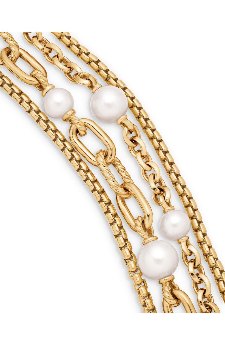 David Yurman DY Madison<sup>®</sup> Pearl Multi Row Chain Necklace in 18K Yellow Gold with Pearls, Alternate, color, 18K Yellow Gold