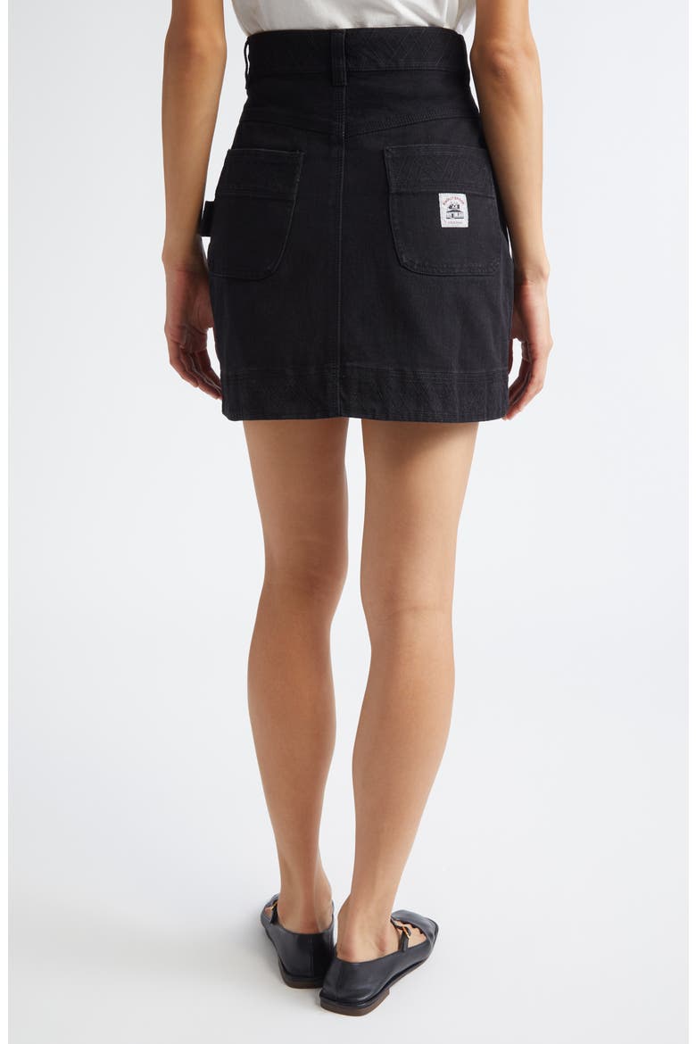 Knolly Brook Cotton Twill Miniskirt, Alternate, color, BLACK