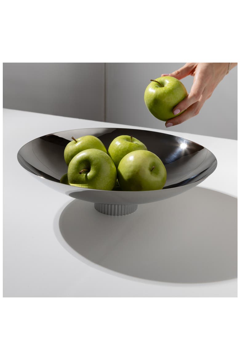 Striations Fruit Bowl, Alternate, color, SILVER