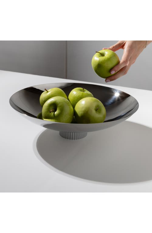 Anna New York Striations Fruit Bowl In Silver