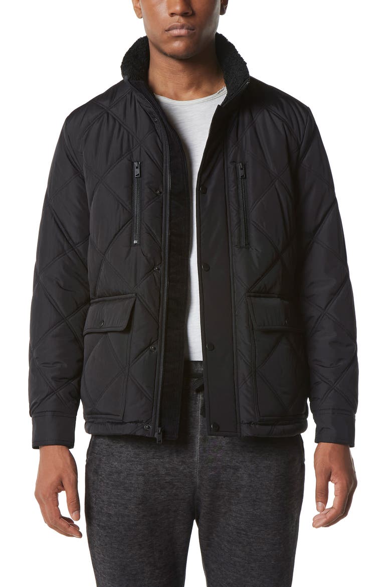 Grayling Water Resistant Quilted Jacket, Main, color, BLACK