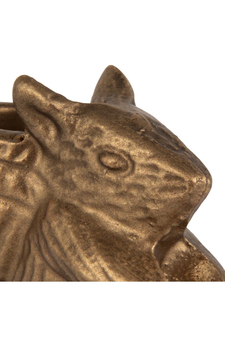 Mouse-on-Leaf Taper Holder, Alternate, color, Brass