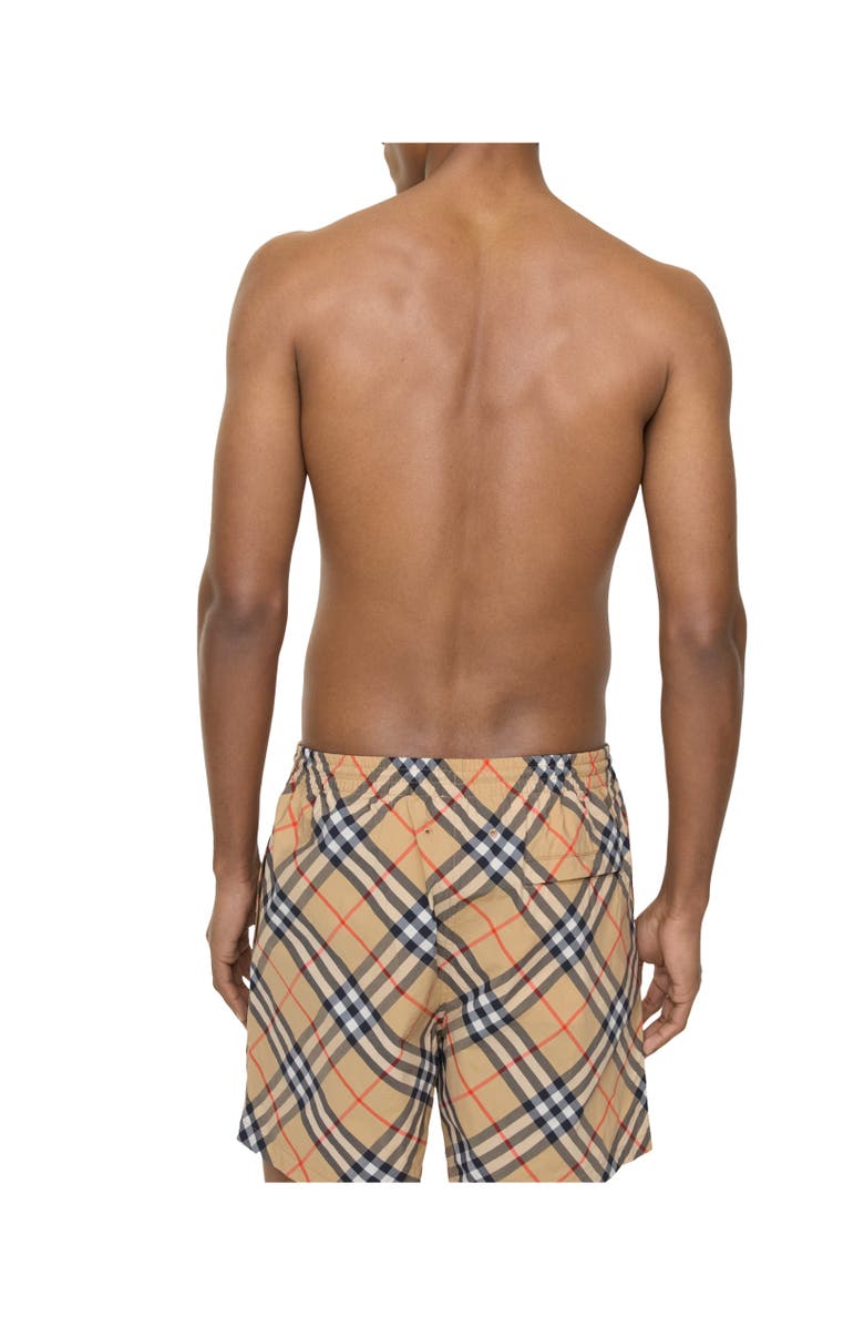 Burberry Check Swim Shorts, Alternate, color, Sand Beige